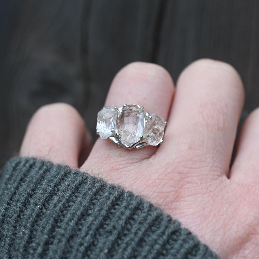 Engagement ring Lake county diamond  sterling silver size 3 4 5 6 7 8 9 10 11 12